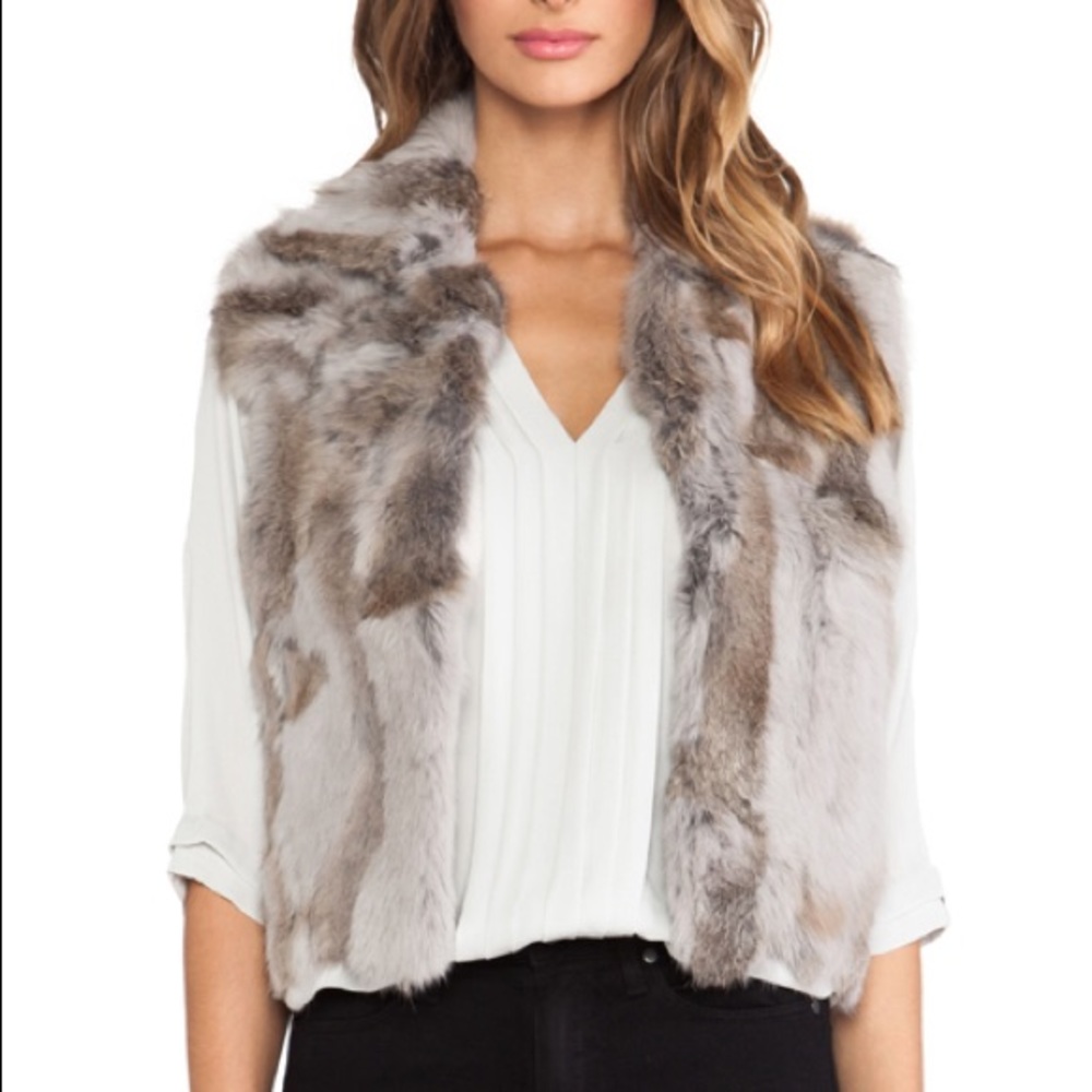 Like new Adrienne Landau genuine rabbit fur vest